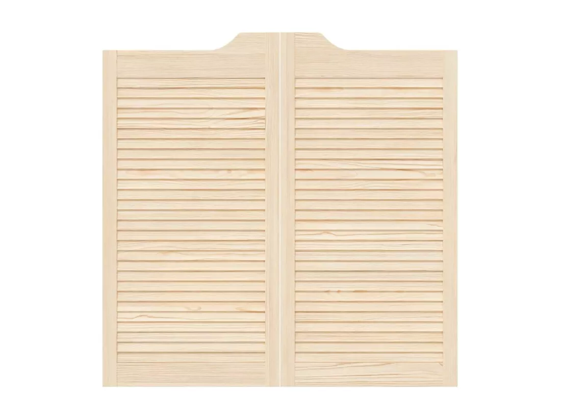 Portes battantes à persiennes 2paires 100x100cm bois massif Pin