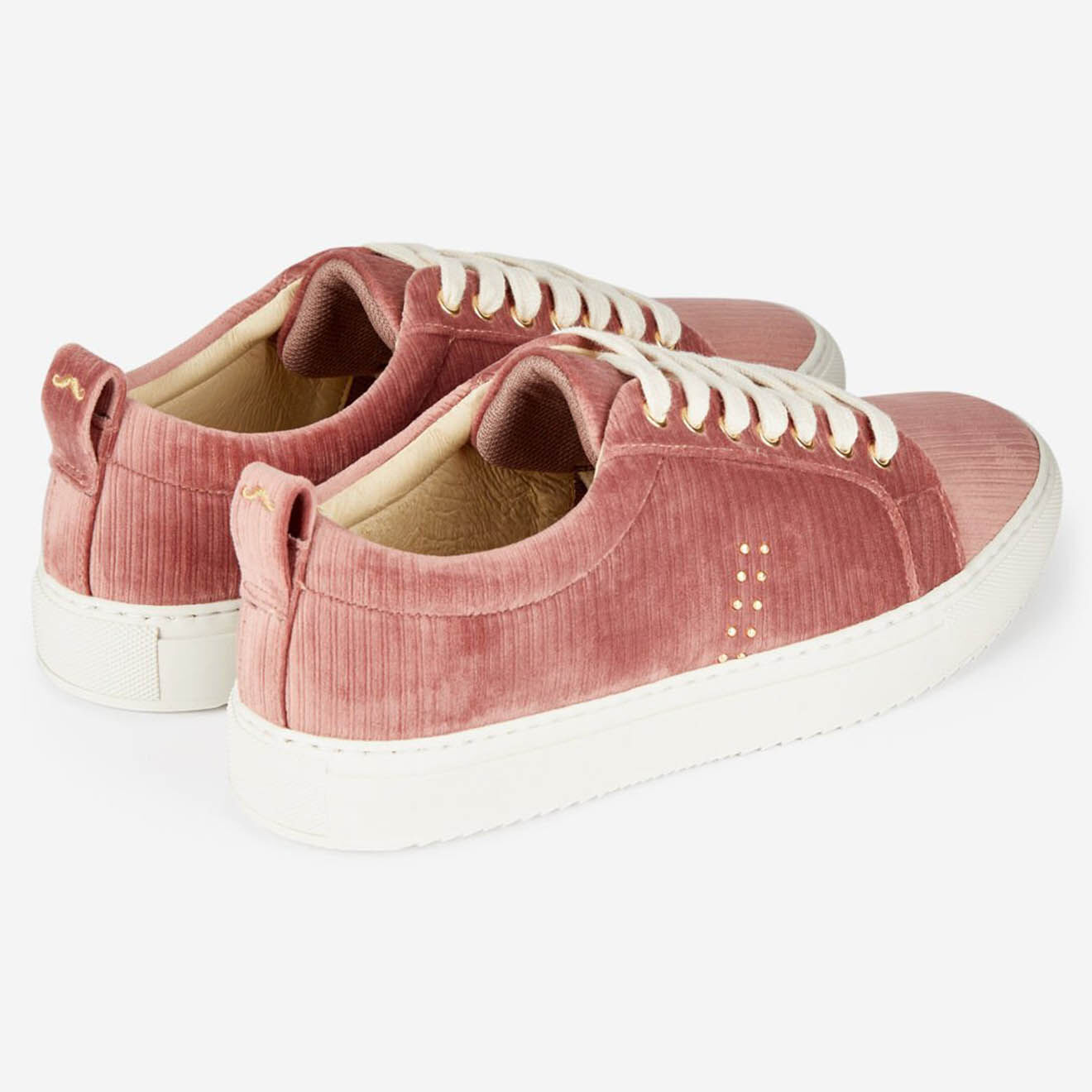 M. Moustache Sneakers en Velours côtelé Lea roses