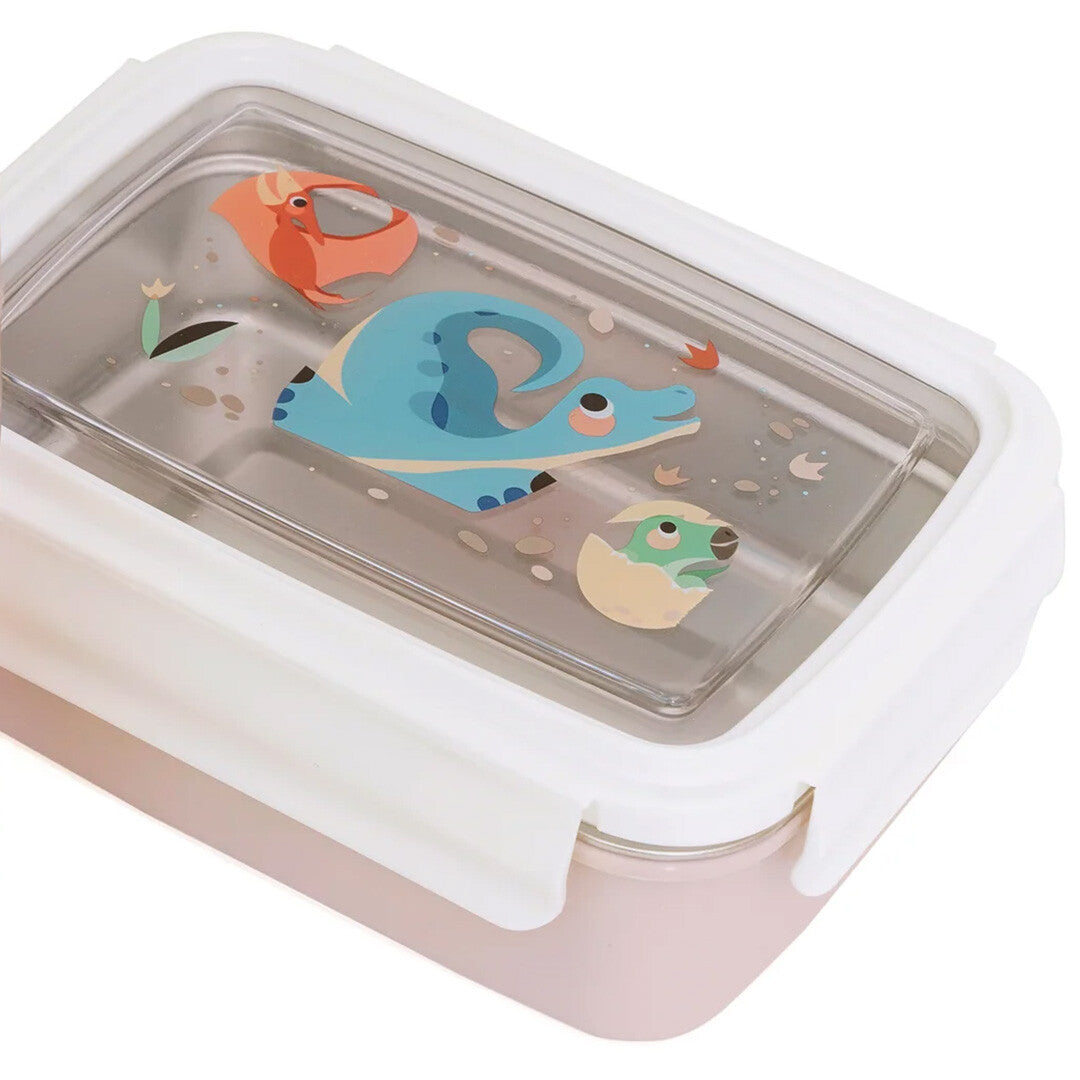 Petit monkey rvs broodtrommel - dinosaurus