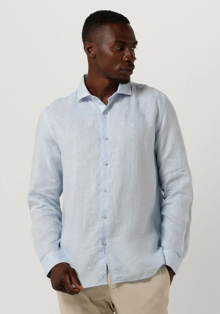 DSTREZZED blauwe dstrezzed casual overhemd jagger shirt linen