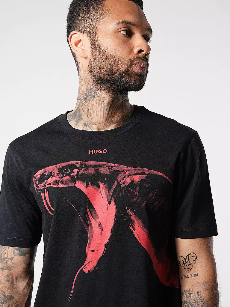 HUGO T-Shirt DIKOBRA schwarz