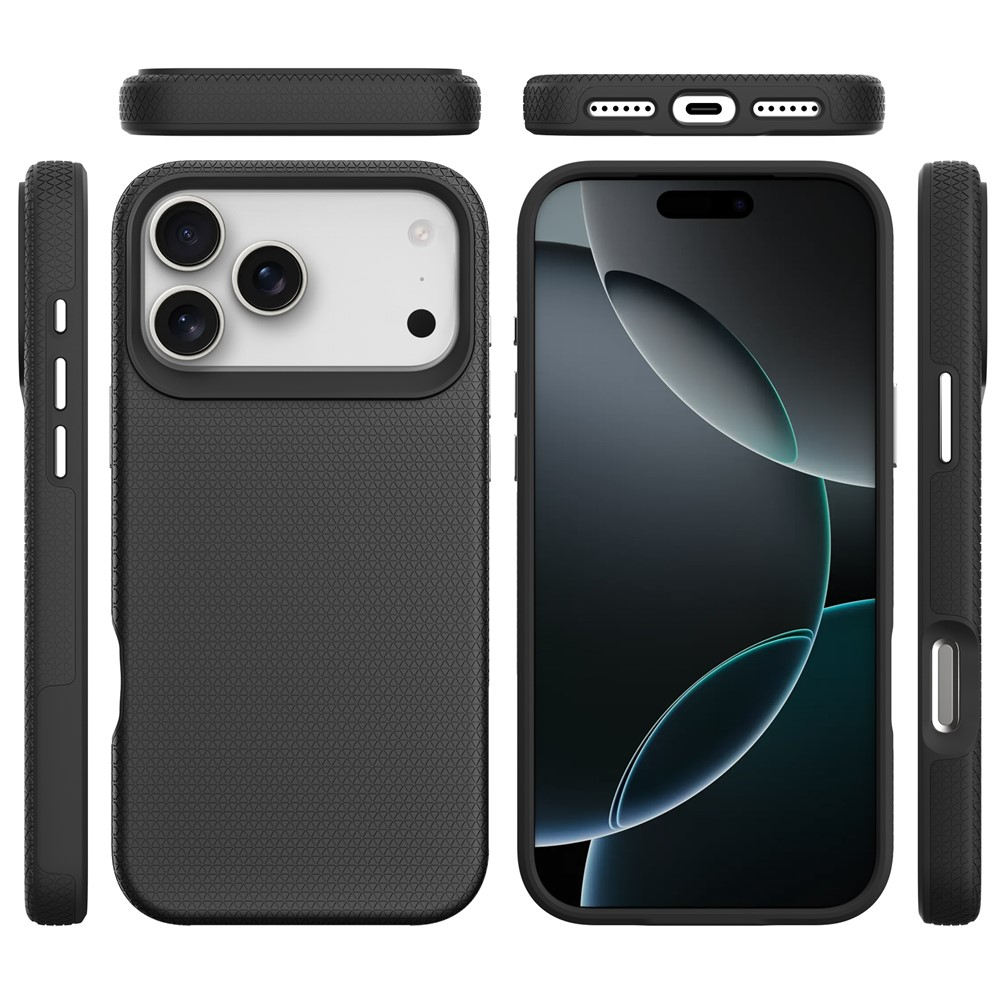 iPhone 17 Pro MagSafe Hybrid Hardcase Schutzhülle Grip Design - Schwarz