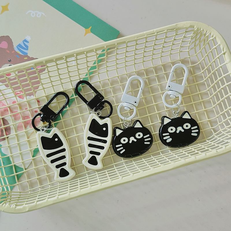 Kawano - Kat / Vis Legering Tashanger Sleutelhanger / Set