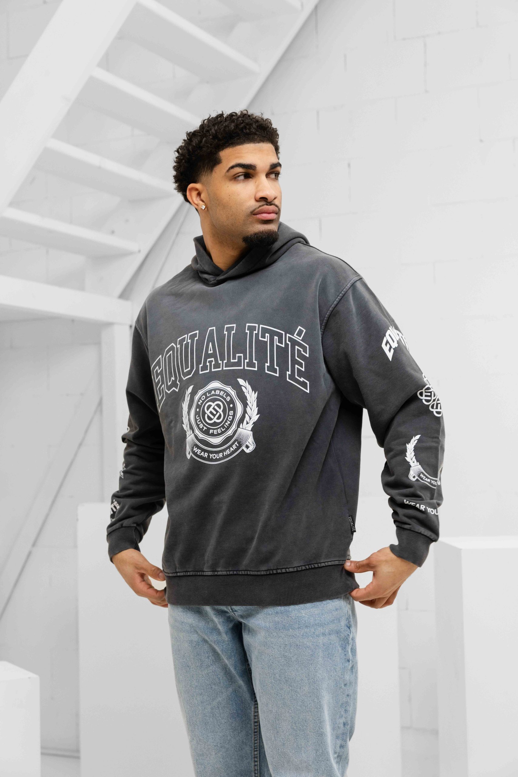 Equalité College Hoodie Heren Donkergrijs