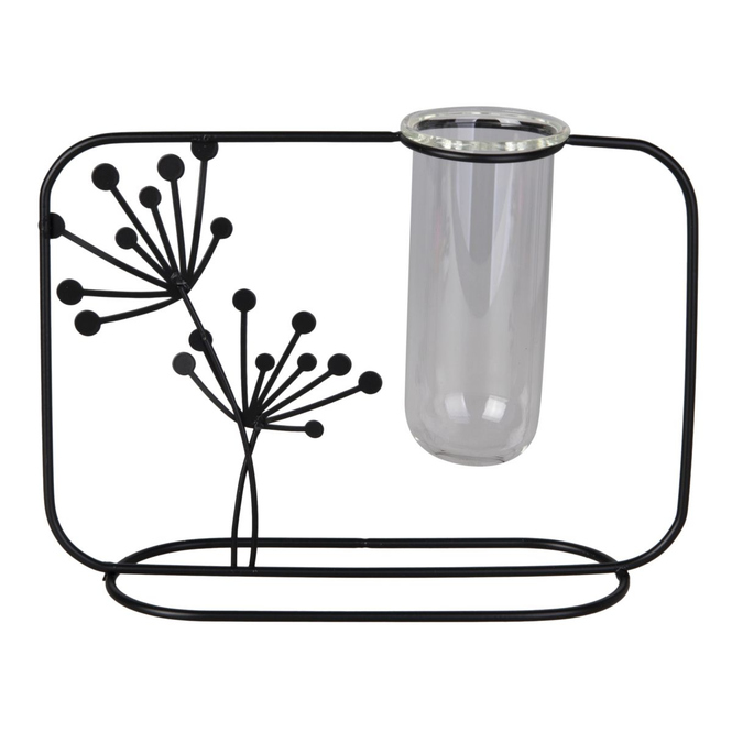 Vase - Reagenzglas in Ständer - ca. 22 x 7 x 16 cm