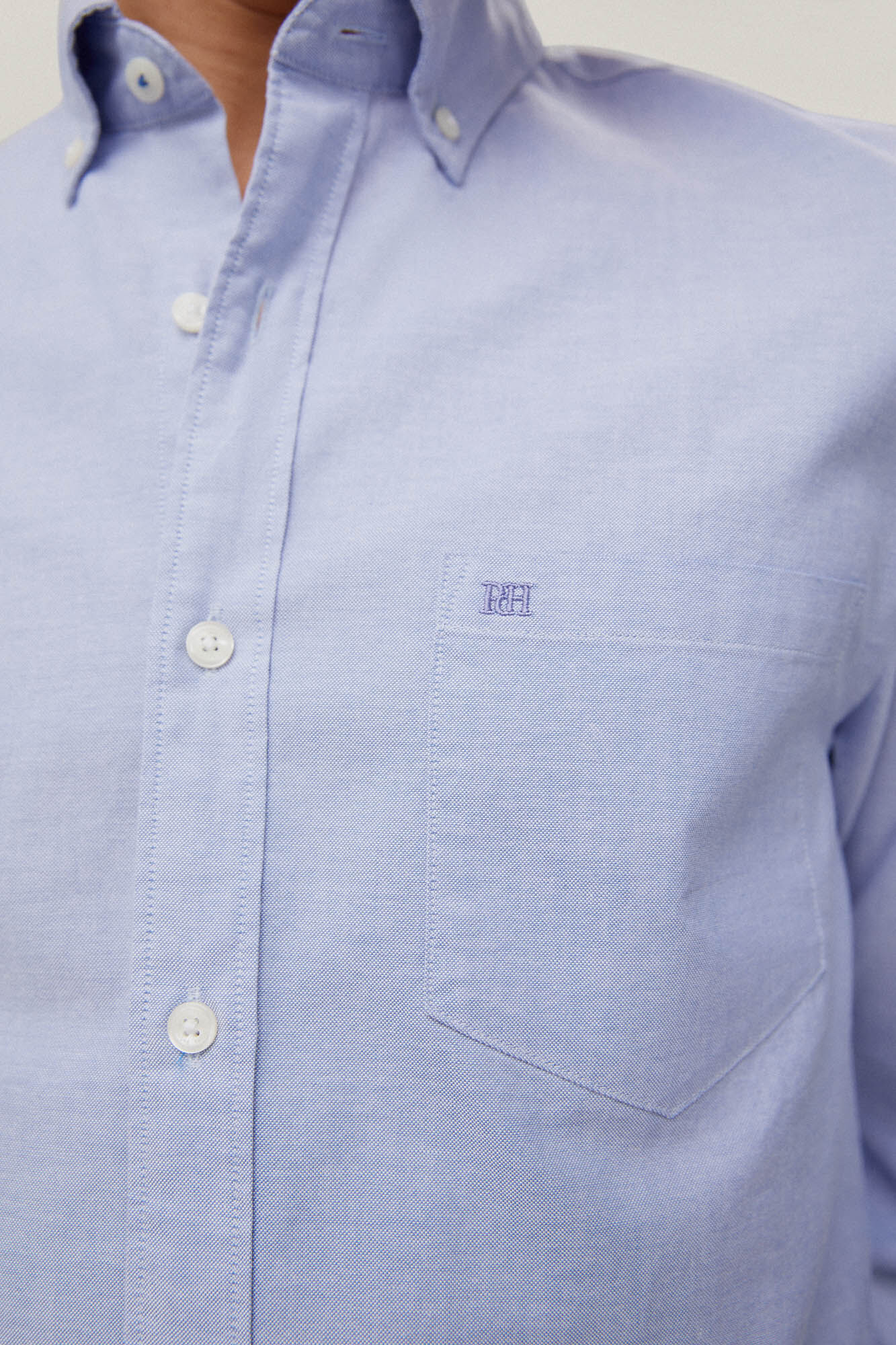 Camisa oxford lisa icônica - Azul