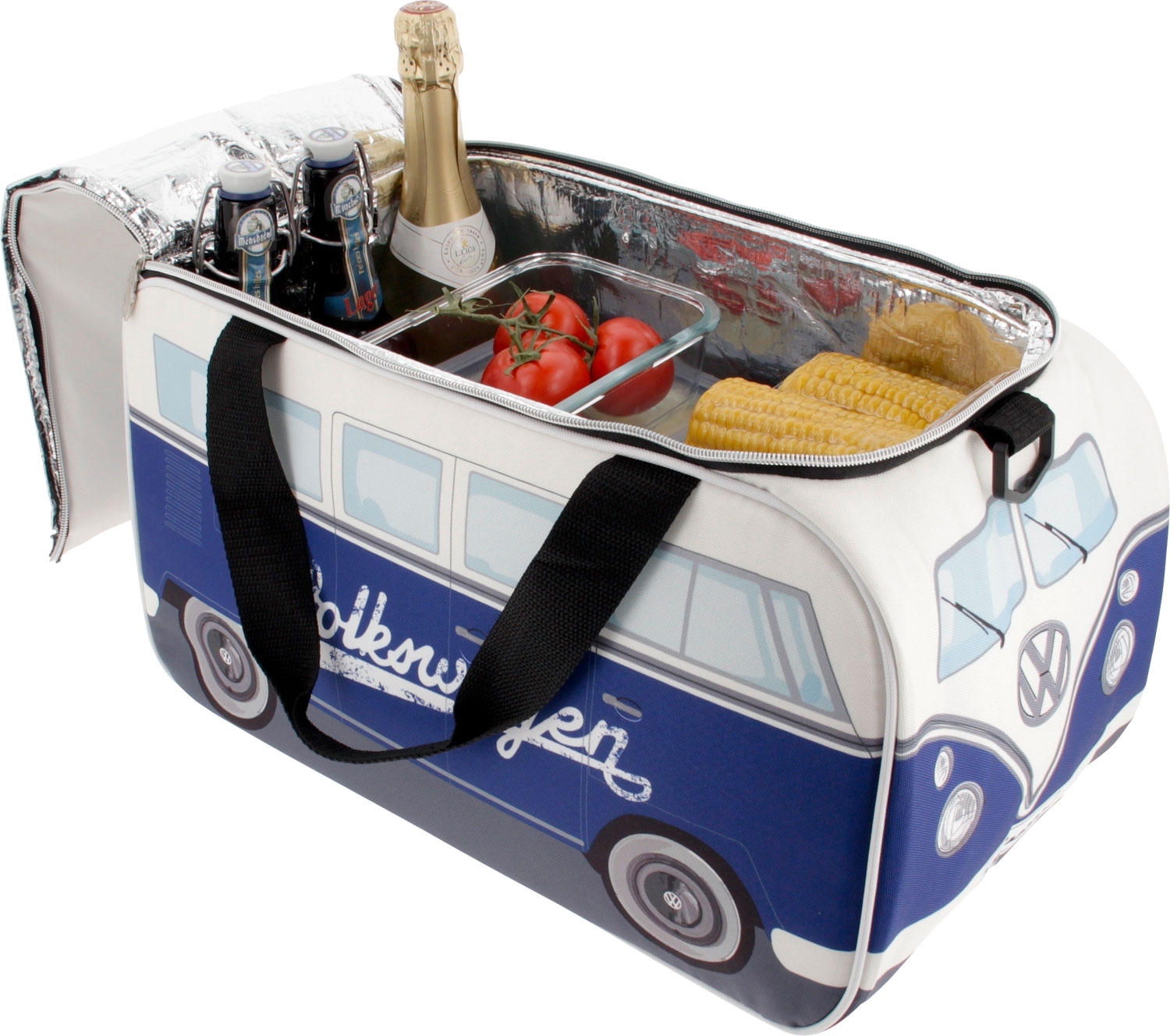 VW Collection Kühltasche 25 Liter in T1 Bulli Format Weiß / Blau