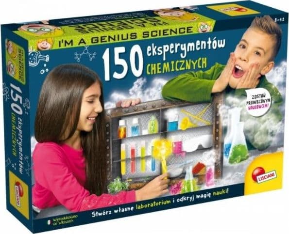 Eksperimentsett Im A Genius 150 kjemiske eksperimenter, polsk.