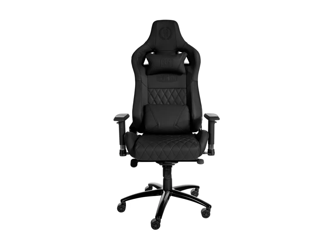 Chaise de bureau - Véritable cuir & Métal - Noir - Keren