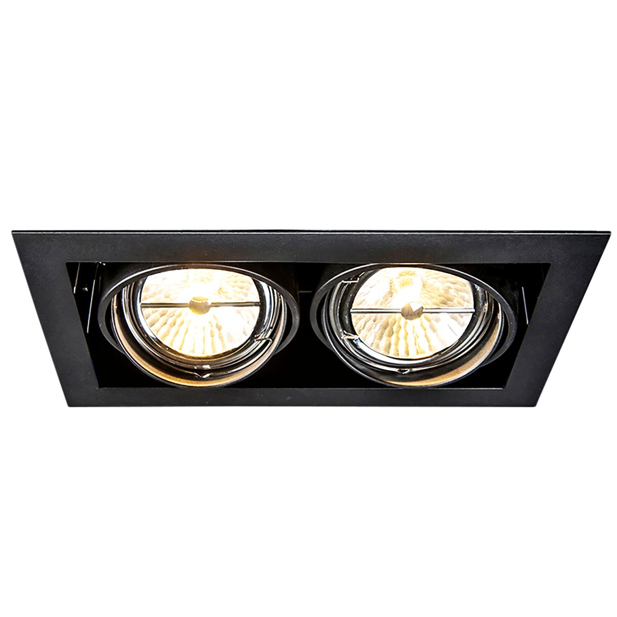 Set van 6 inbouwspots zwart AR111 verstelbaar 2-lichts - Oneon