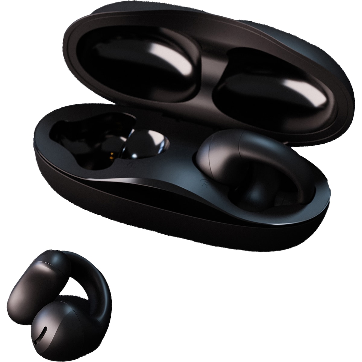 Happy Plugs OWS Clip helt trådløse open-ear hodetelefoner (sort)
