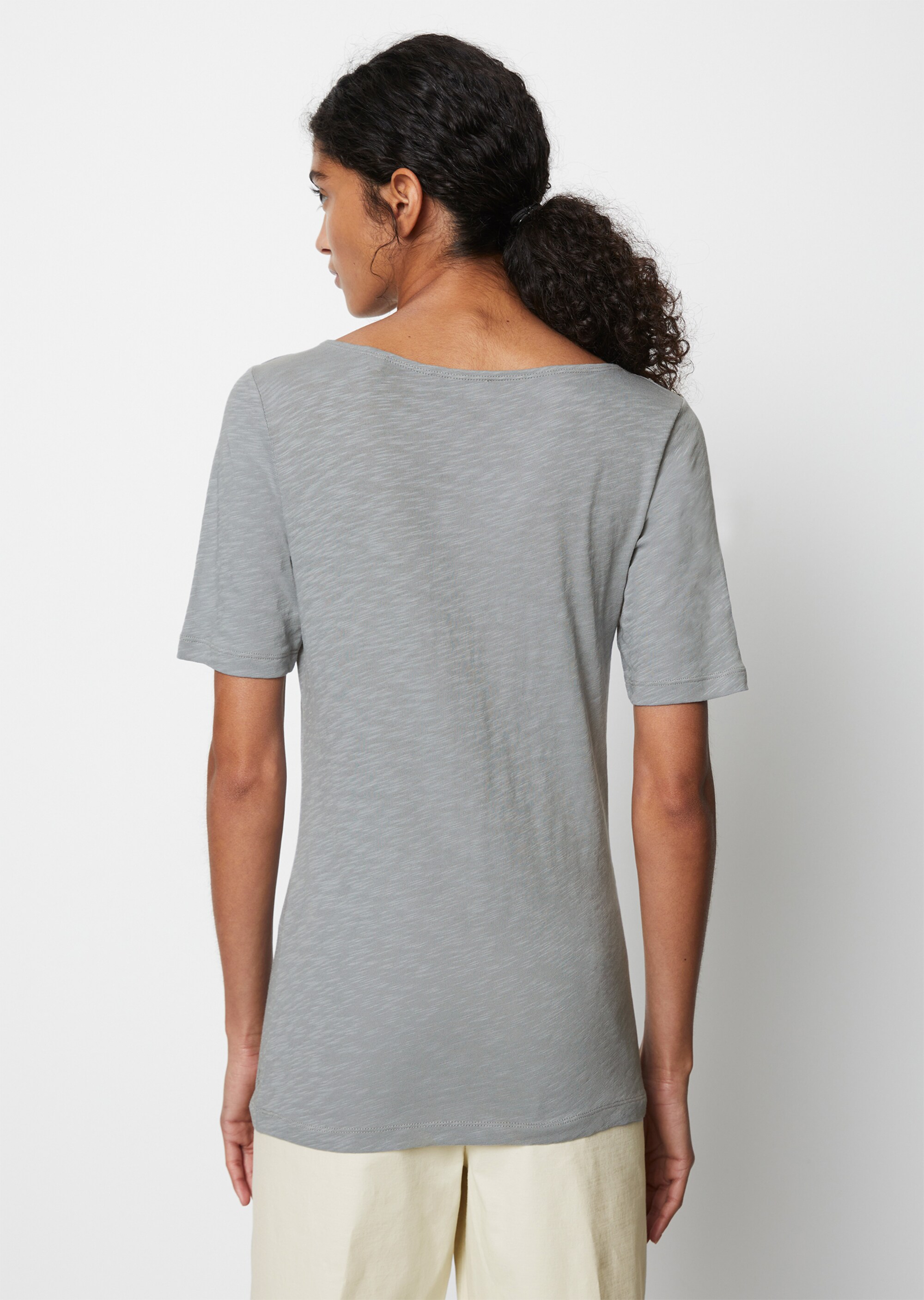 U-Boot-T-Shirt regularaus softem Slub-Jersey