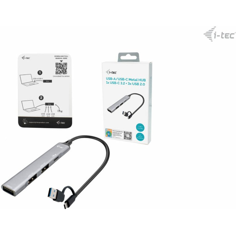 i-tec USB-C/USB-A Metal HUB 1x USB 3.0 + 3x USB 2.0