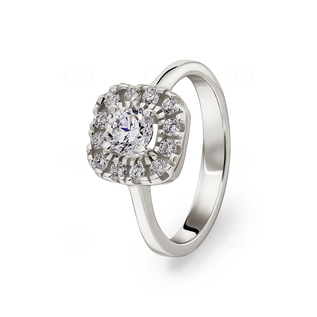 Verlobungsring 750/18 K Weissgold mit Diamanten 0.82 ct H/si
