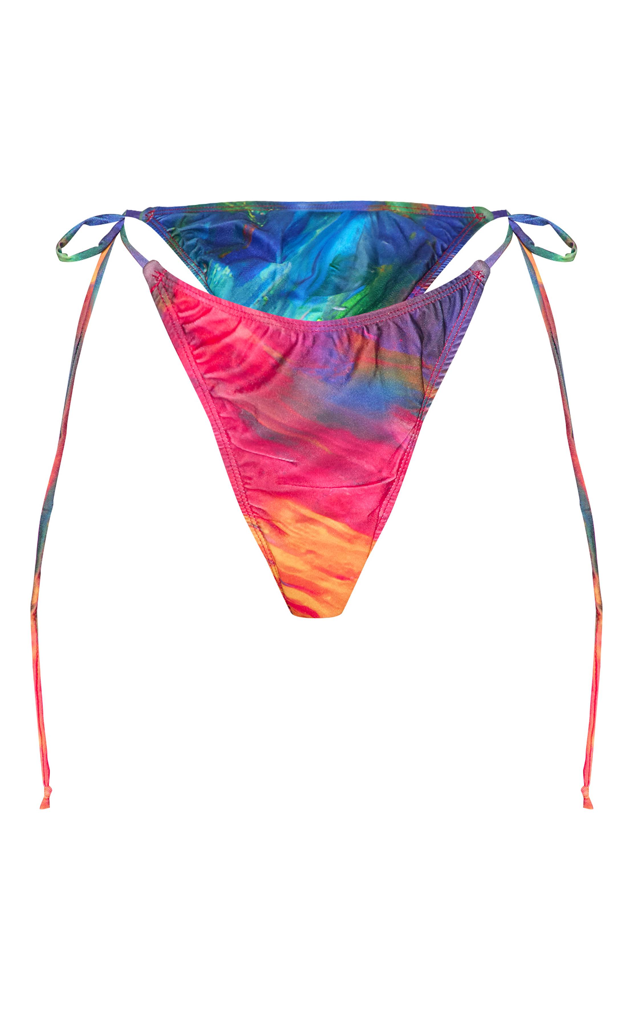 Multicolore Bas De Bikini À Imprimé Abstrait