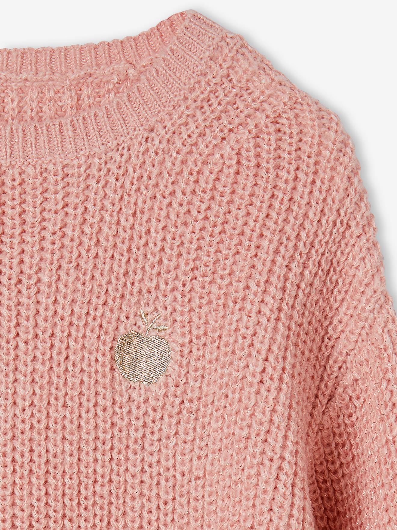 Suéter de malha de pérolas brutas com padrão iridescente para meninas