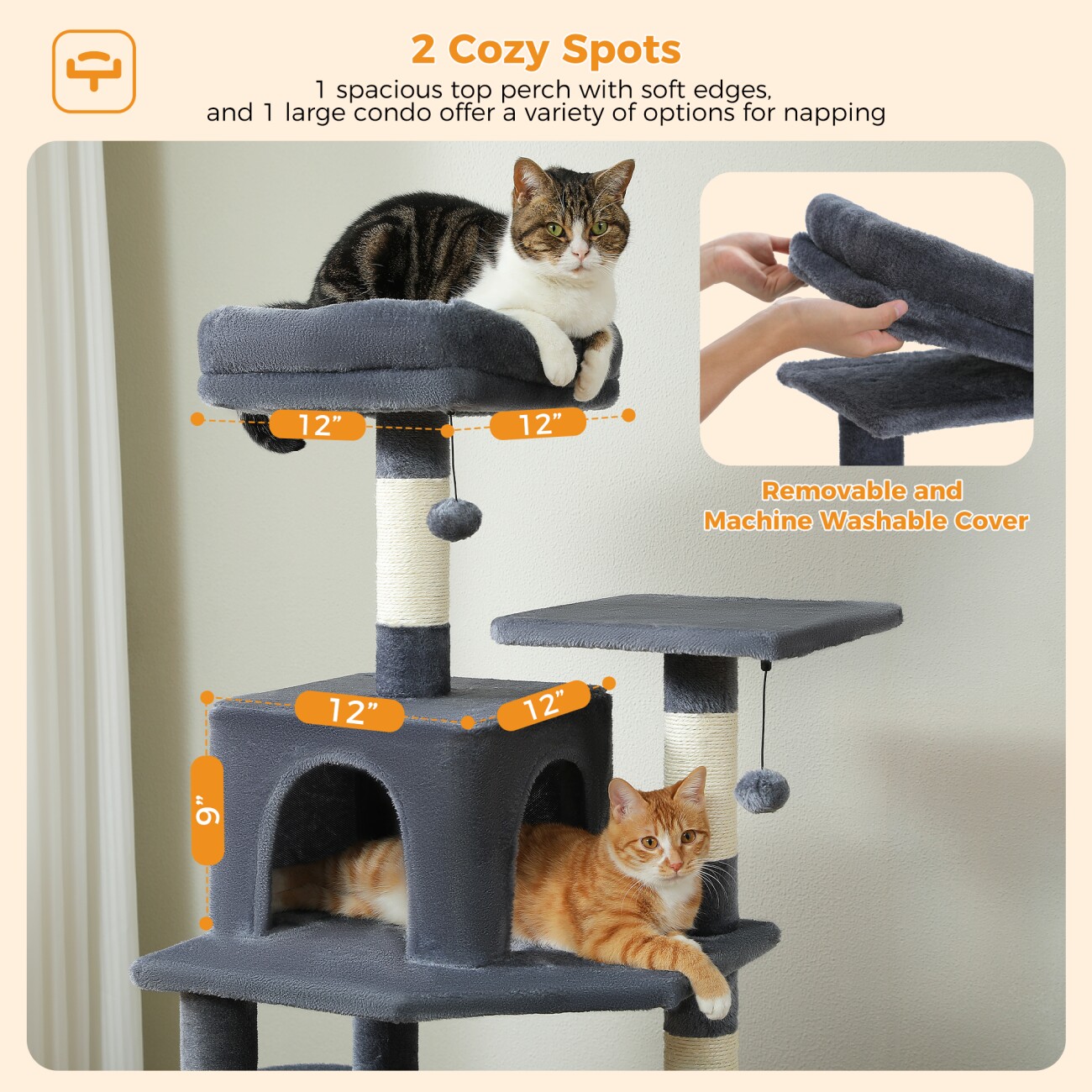 Pawz Road Kratzbaum Groß 164cm dunkelgrau