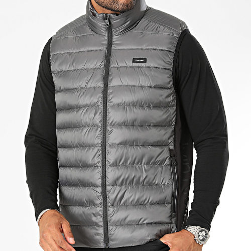 Doudoune Sans Manches Recycled Side Logo 8292 Gris Noir