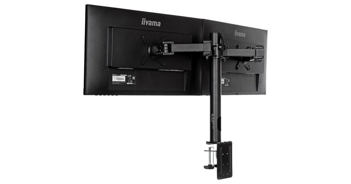 iiyamaDubbele bureausteun arm DS1002C-B1 monitorarm  (Zwart)