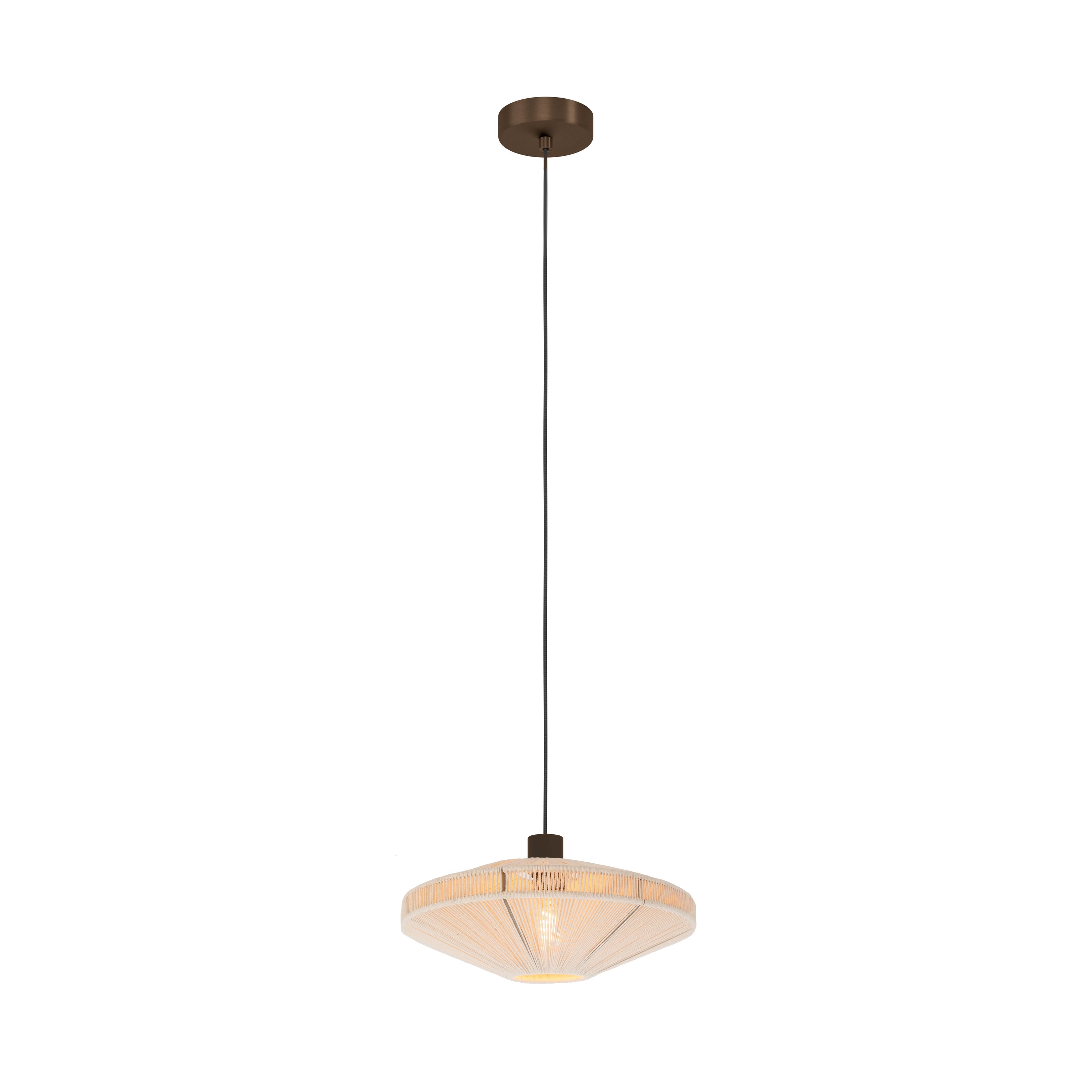 EGLO Orimini Hanglamp - E27 - Ã 38 cm - CrÃ¨me|Brons - Textiel