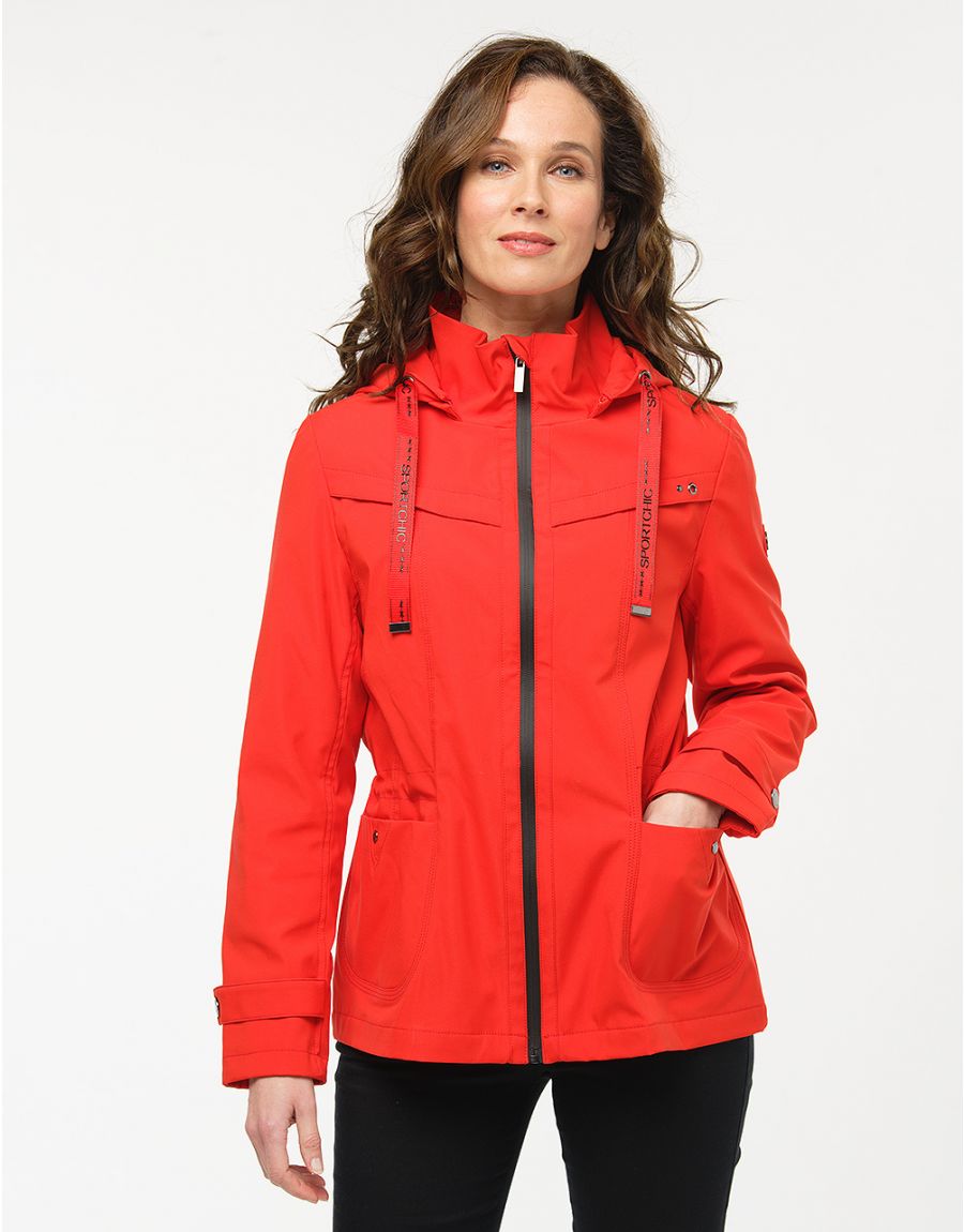 Parka courte rouge