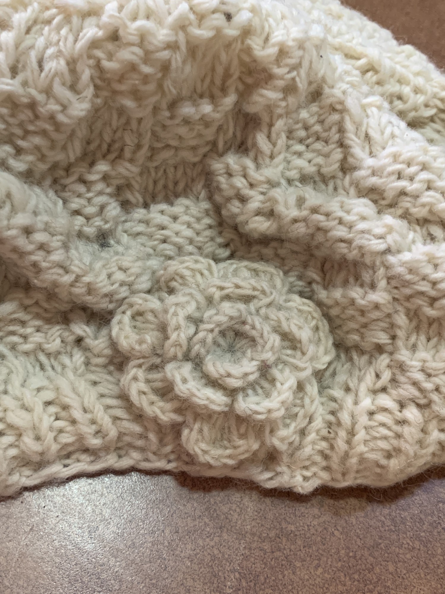Strickbarett 'Blume', weiß günstig bestellen