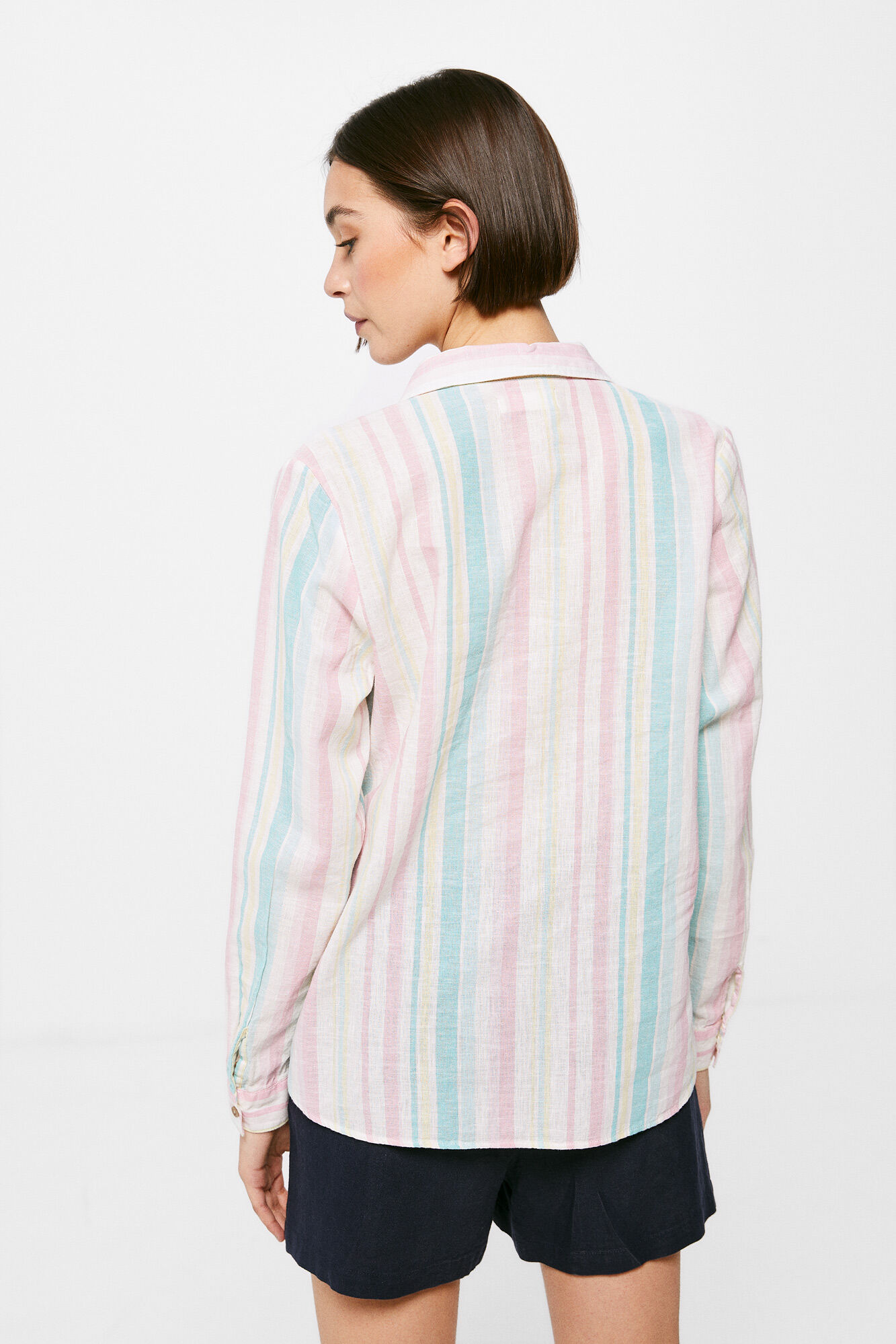 Camisa polo de linho e algodão - Amarela