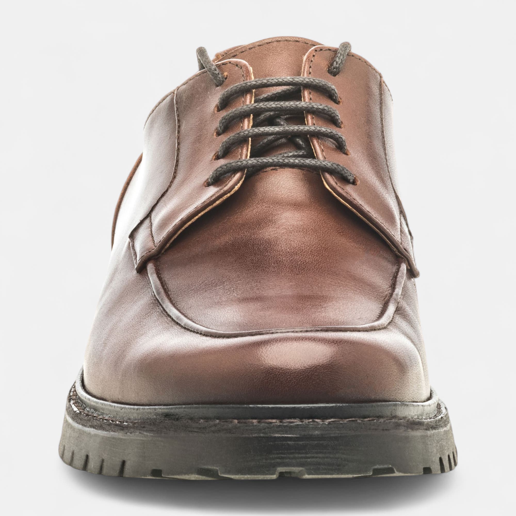 Derbies Homme en cuir cognac