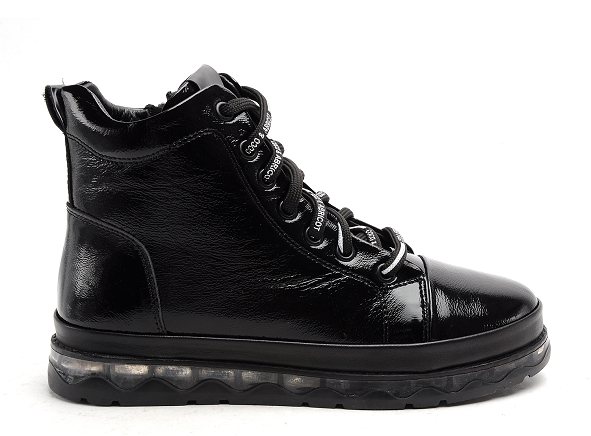 Coco abricot boots bottine plates femme sabaillan vernis noir