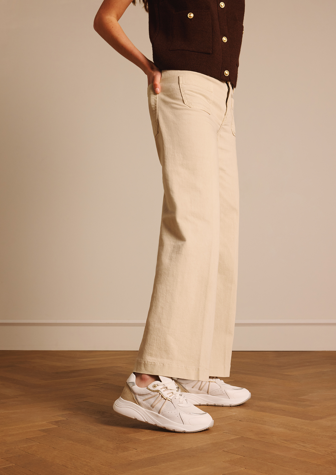Witte leren sneakers