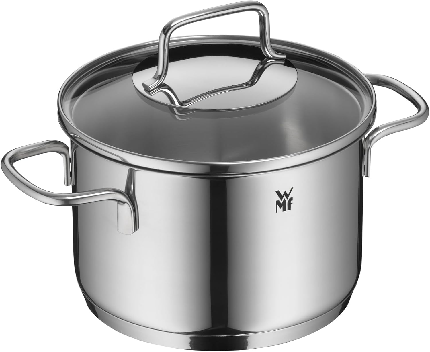 WMF Astoria Vorteils Topfset Induktion 5-teilig, Kochtopf Set mit Glasdeckel, Cromargan Edelstahl poliert, Induktions Töpfe Set unbeschichtet
