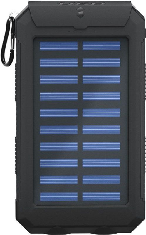 Goobay - Solar Outdoor Powerbank - Zwart - 8.000 mAh - 2x USB-A