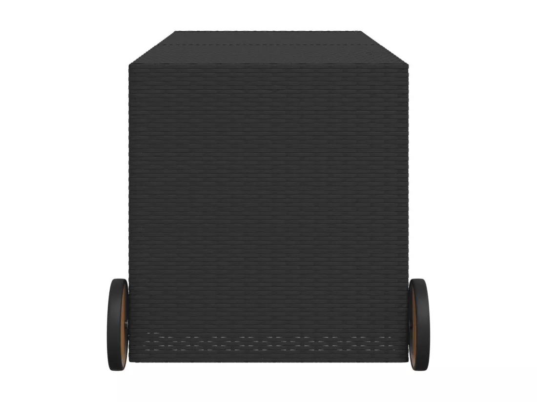 Boîte de rangement de jardin et roues noir 283L résine tressée