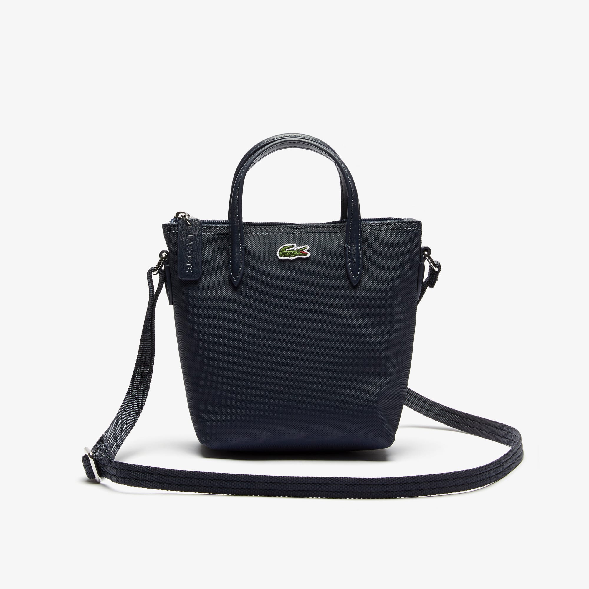 Mini sac cabas zippé L.12.12 Concept petit piqué uni Sacs à bandoulière - Bleu - Lacoste - Femme