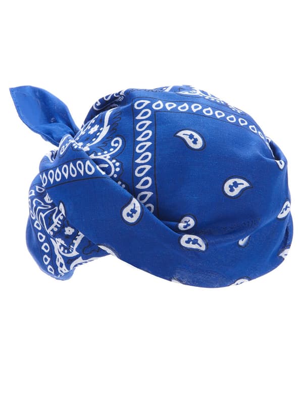 Blå motorsykkel eller cowboybandana.Size-One size