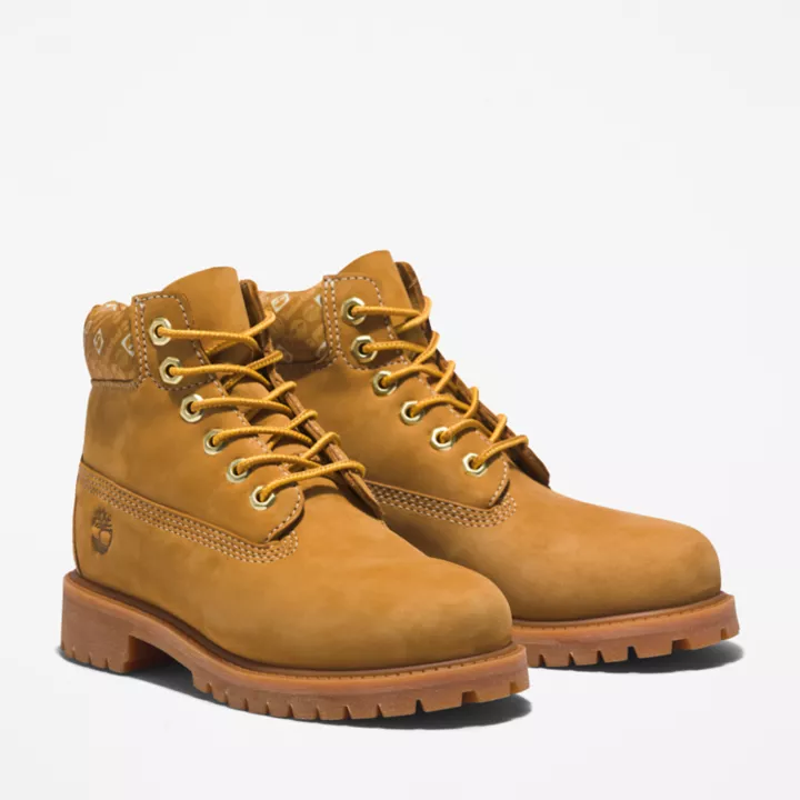 Bota Timberland Premium de 6 polegadas para jovens na cor amarela