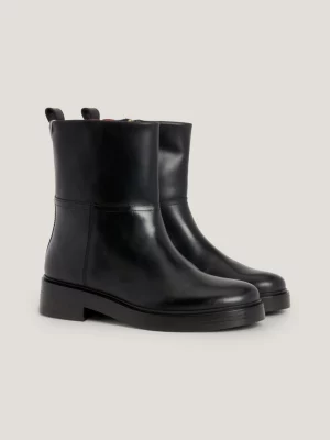 Botas de tornozelo de couro com charme sofisticado