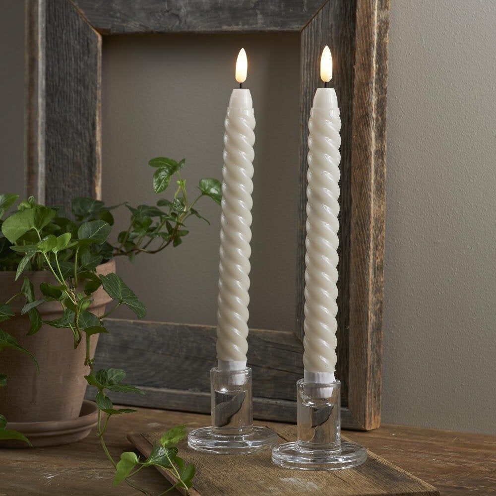 LED kaarsvlamwerveling in beige 2x 0,03W 250mm