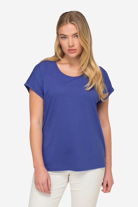 T-Shirt, oversized, Rücken-Ausschnitt, Halbarm
