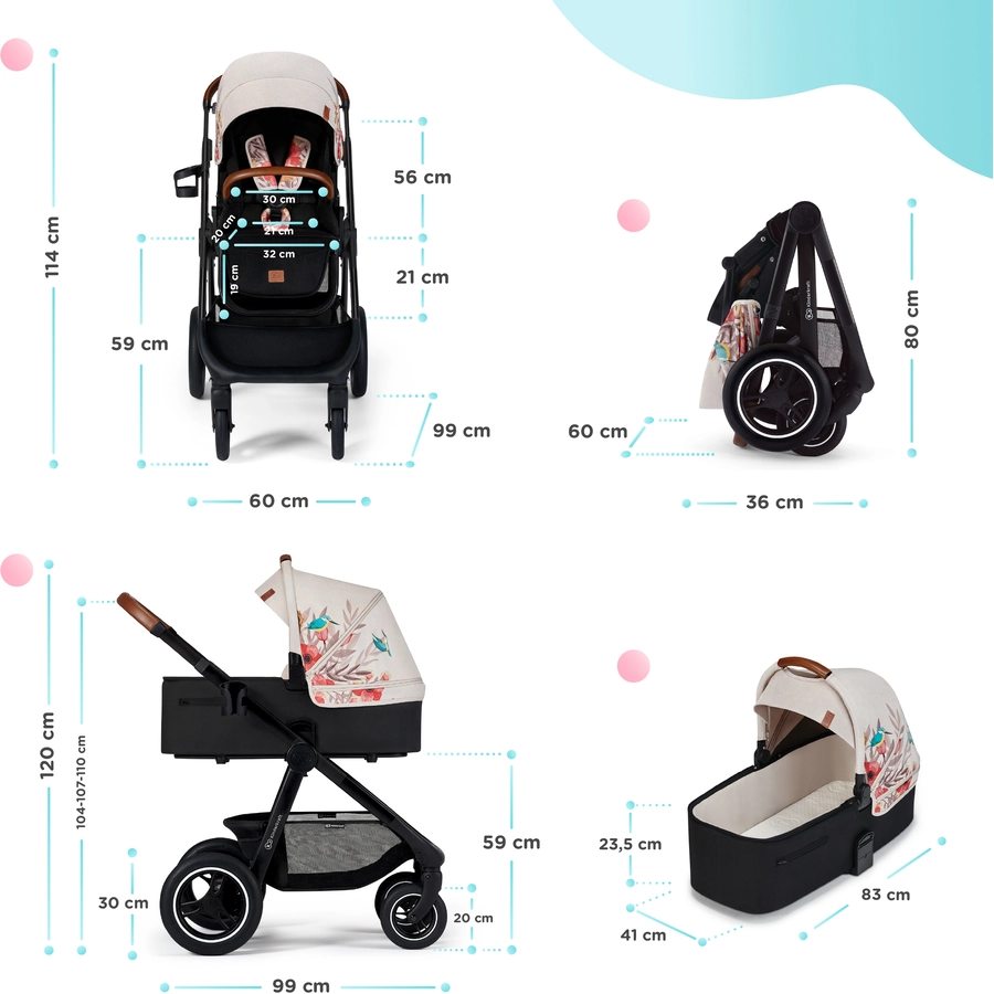 Kinderkraft Kombikinderwagen EVERYDAY 2 in 1 bird