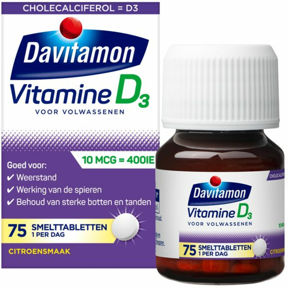 2x Davitamon Vitamine D Volwassenen75 smelttabletten