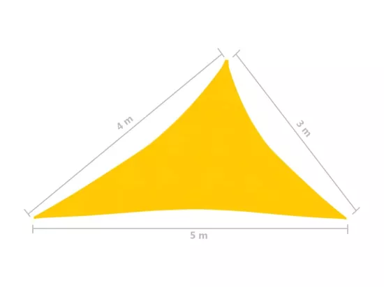 Voile toile d'ombrage parasol jaune 300 x 400 x 500 cm 02_0009128