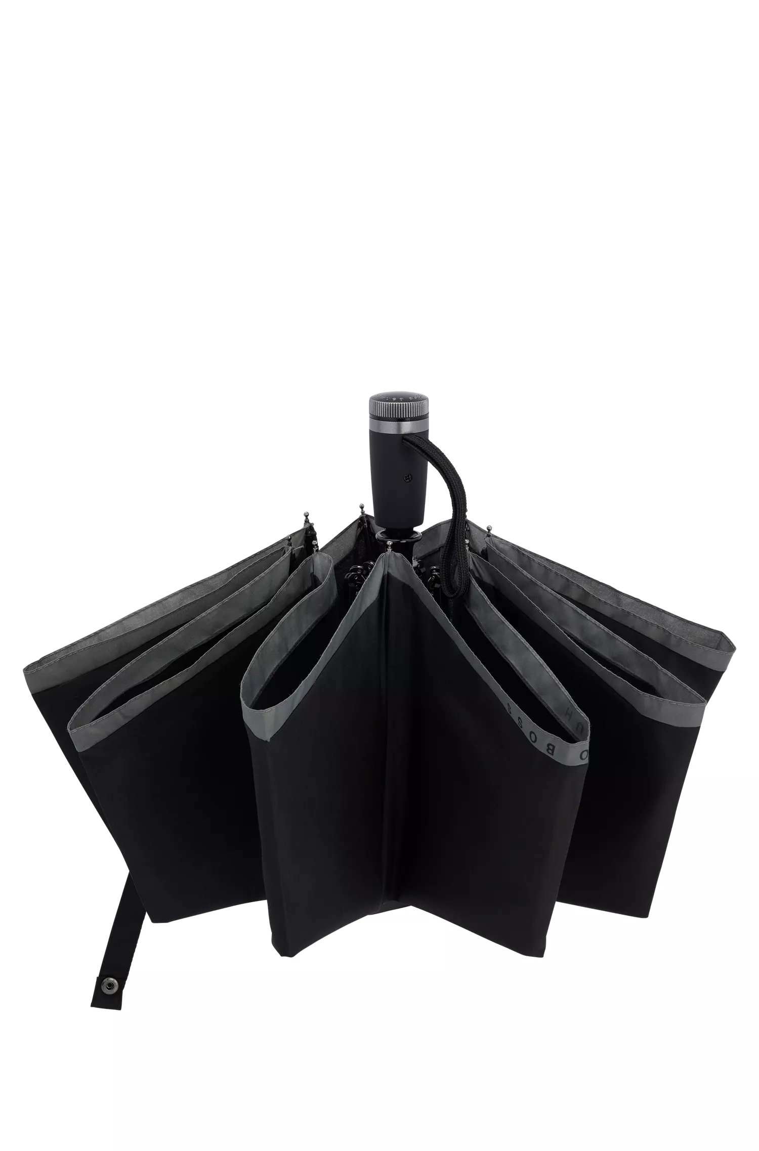 Guarda-chuva BOSS Black-Pocket com borda cinza