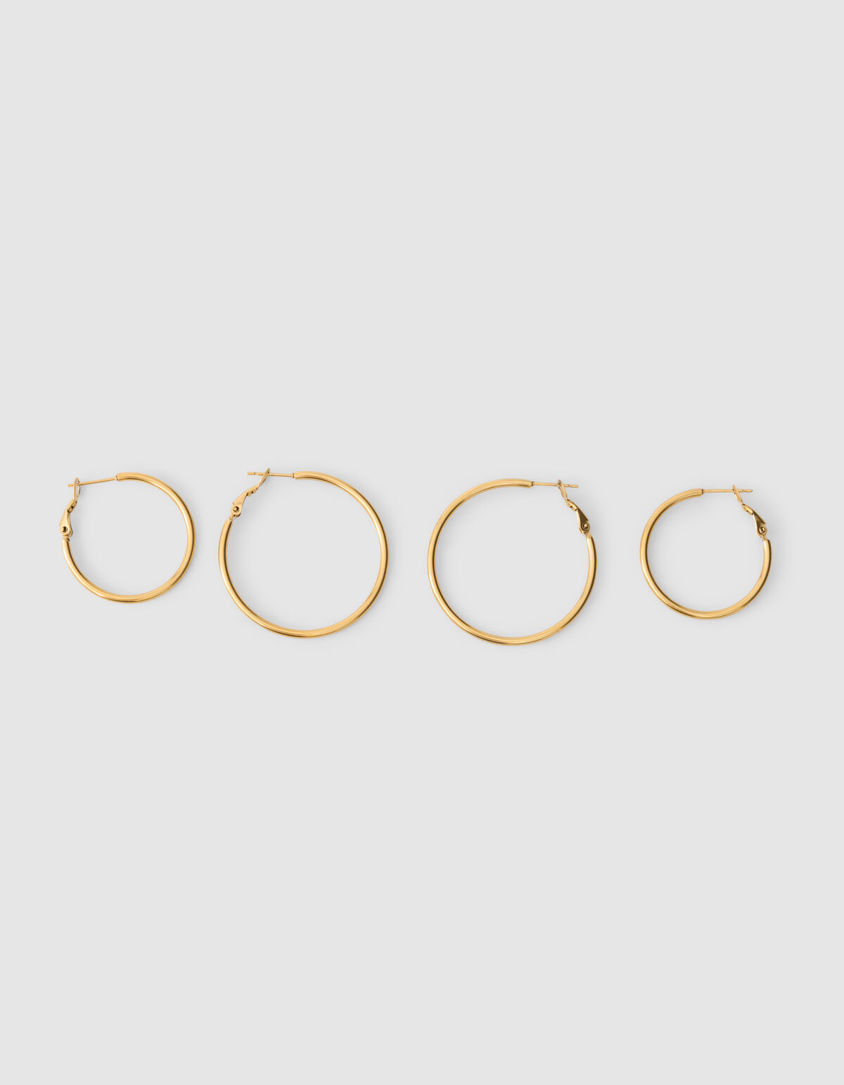 Basic Hoop Oorbellen Set Goud