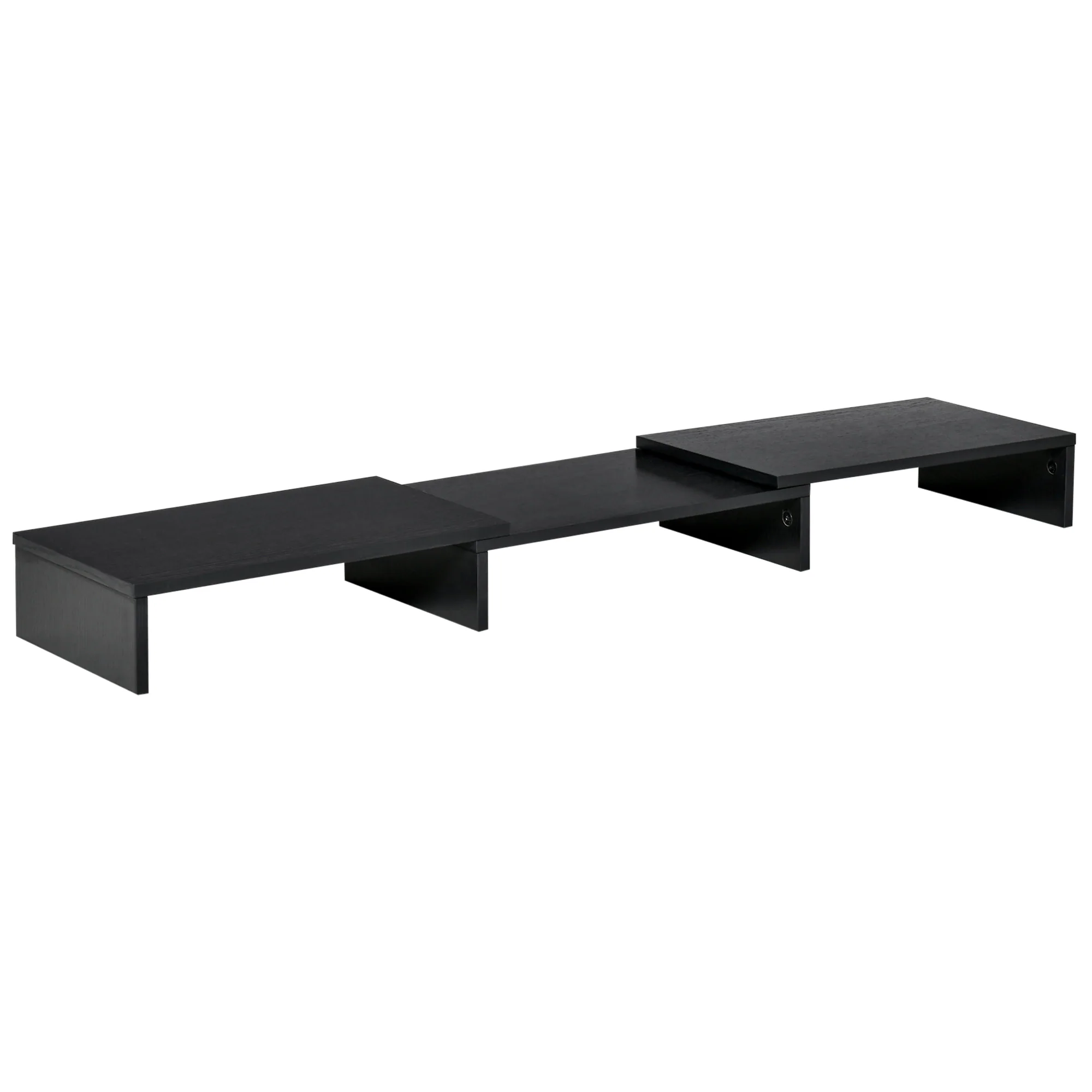 Vinsetto Monitorständer bestehend aus 3 Ablageflächen schwarz 117L x 23,5B x 10H cm