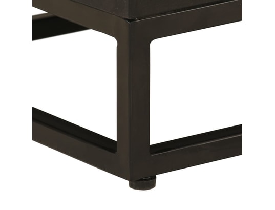 VIDAXL - Table de chevet noir 40x30x50 cm bois massif manguier et fer
