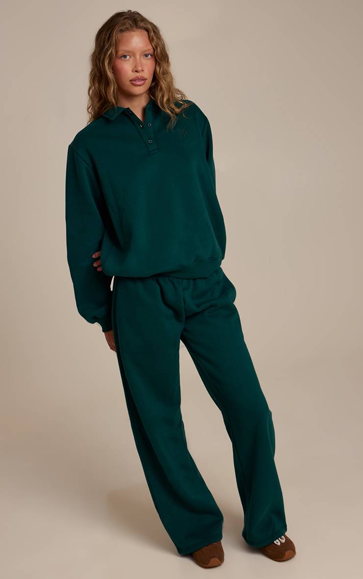 Pine Green Pantalon De Jogging À Jambe Droite