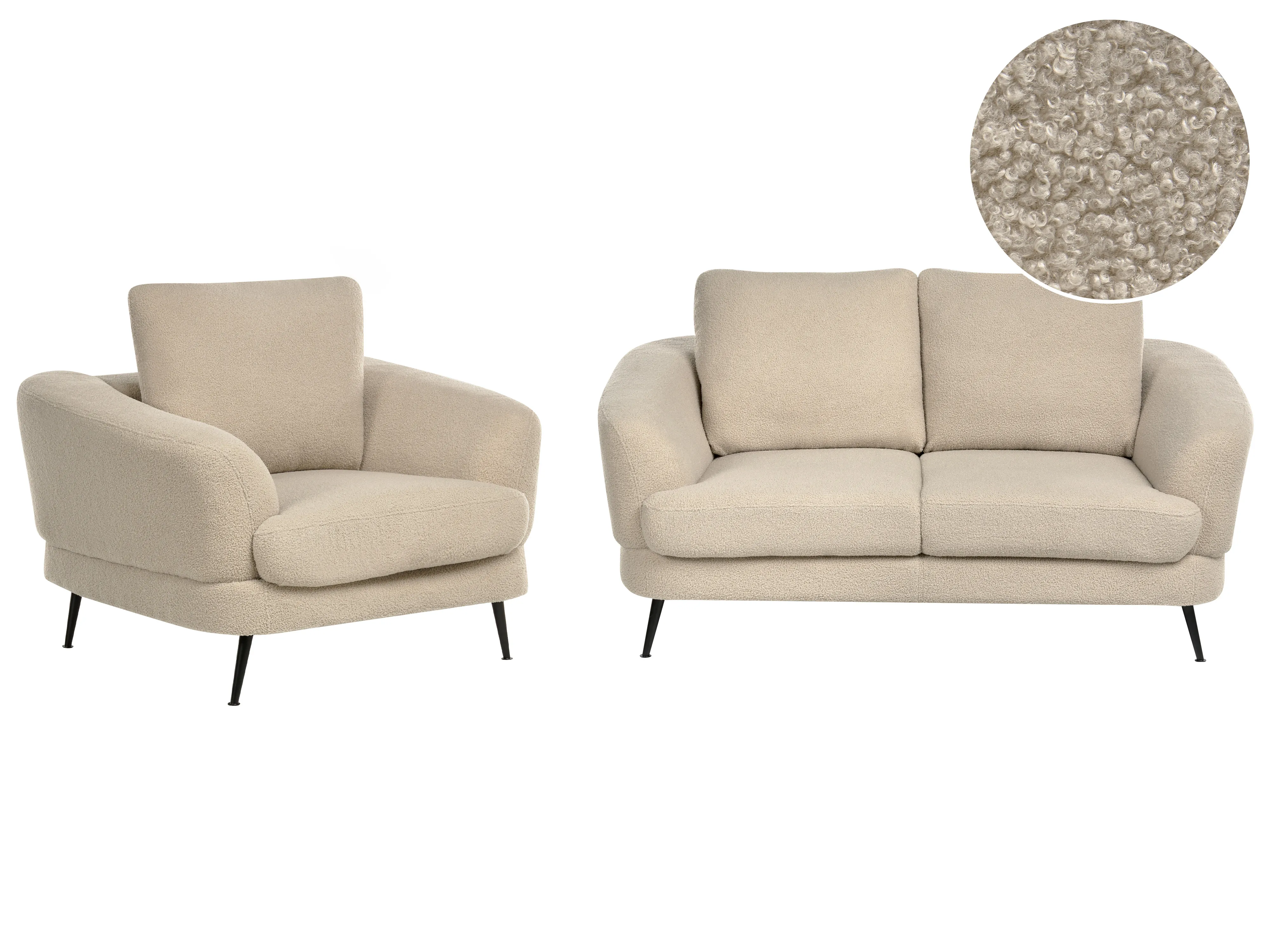 Bankenset 3-zits KJAER Bouclé Lichtbeige