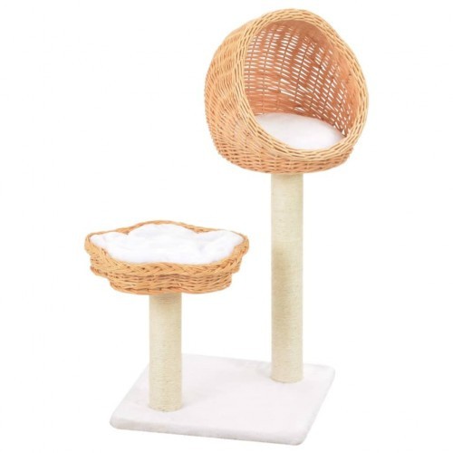 Raspador de madeira de salgueiro natural, cor marrom