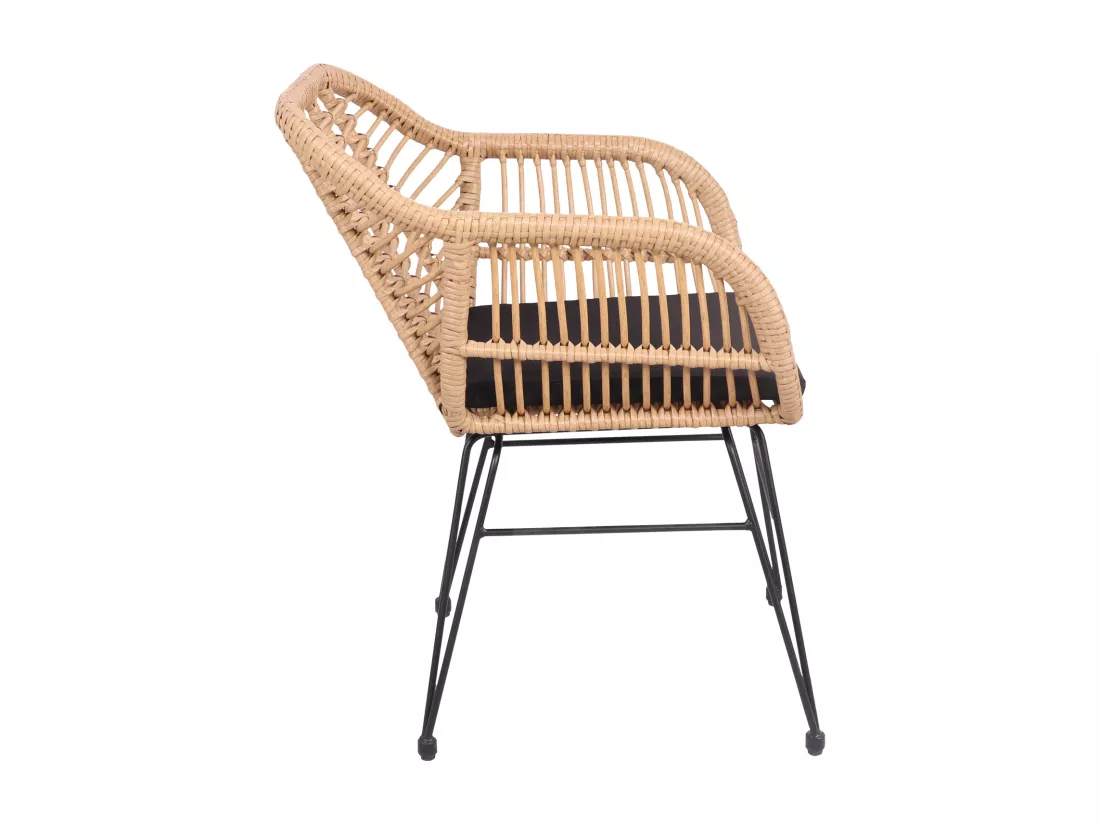 Lot de 2 fauteuils en rotin synthétique avec coussins CINTA - HAPPY GARDEN